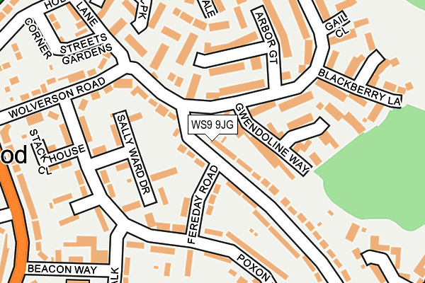 WS9 9JG map - OS OpenMap – Local (Ordnance Survey)