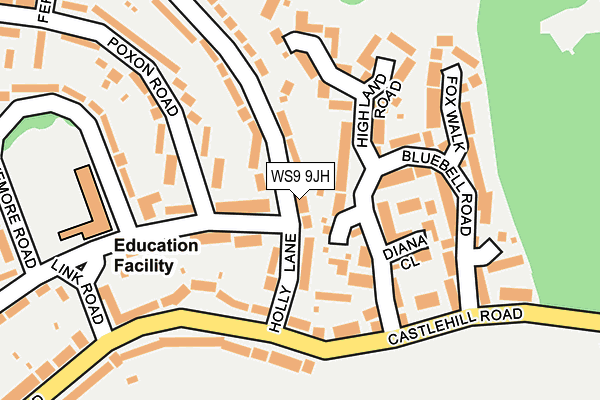 WS9 9JH map - OS OpenMap – Local (Ordnance Survey)