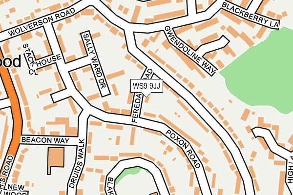 WS9 9JJ map - OS OpenMap – Local (Ordnance Survey)