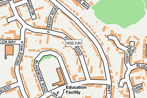 WS9 9JN map - OS OpenMap – Local (Ordnance Survey)