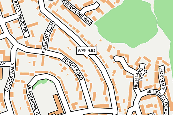 WS9 9JQ map - OS OpenMap – Local (Ordnance Survey)