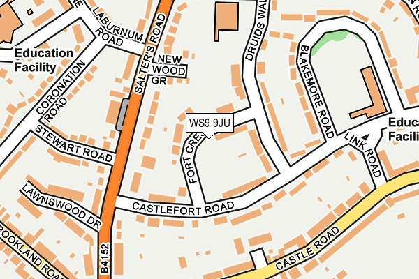 WS9 9JU map - OS OpenMap – Local (Ordnance Survey)