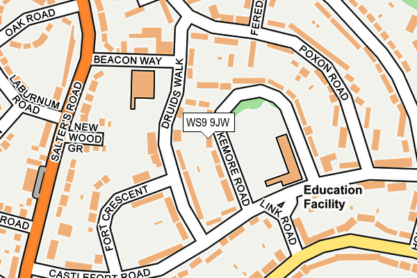 WS9 9JW map - OS OpenMap – Local (Ordnance Survey)