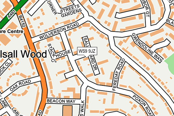 WS9 9JZ map - OS OpenMap – Local (Ordnance Survey)