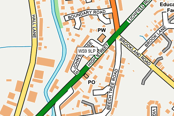 WS9 9LP map - OS OpenMap – Local (Ordnance Survey)