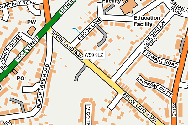 WS9 9LZ map - OS OpenMap – Local (Ordnance Survey)