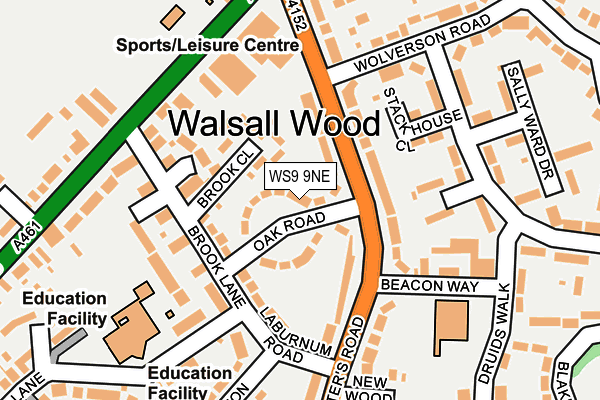 WS9 9NE map - OS OpenMap – Local (Ordnance Survey)