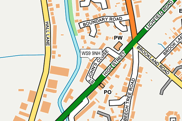 WS9 9NH map - OS OpenMap – Local (Ordnance Survey)