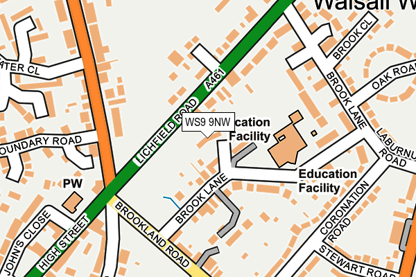 WS9 9NW map - OS OpenMap – Local (Ordnance Survey)