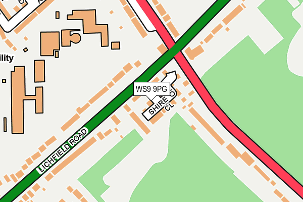 WS9 9PG map - OS OpenMap – Local (Ordnance Survey)