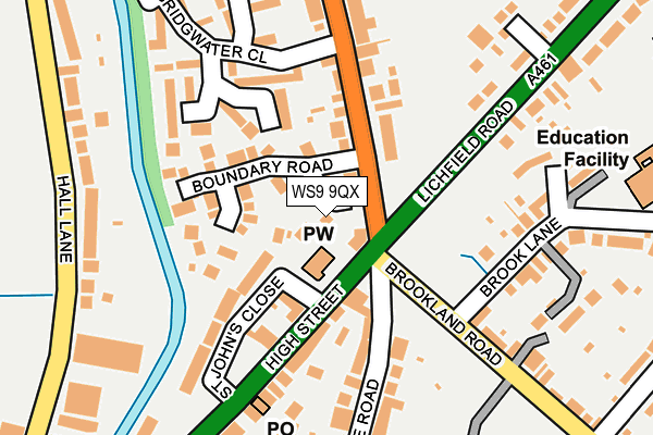 WS9 9QX map - OS OpenMap – Local (Ordnance Survey)