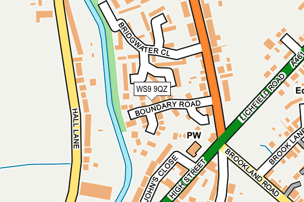 WS9 9QZ map - OS OpenMap – Local (Ordnance Survey)