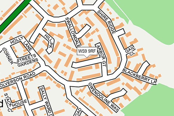WS9 9RF map - OS OpenMap – Local (Ordnance Survey)