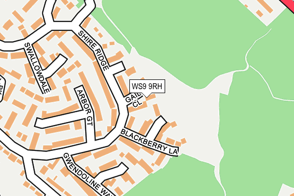 WS9 9RH map - OS OpenMap – Local (Ordnance Survey)