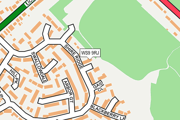 WS9 9RJ map - OS OpenMap – Local (Ordnance Survey)