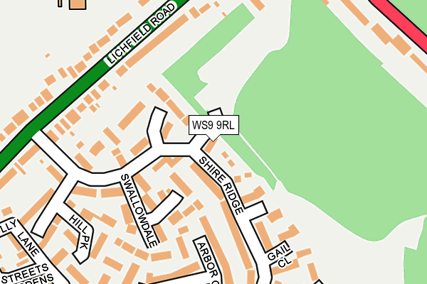 WS9 9RL map - OS OpenMap – Local (Ordnance Survey)