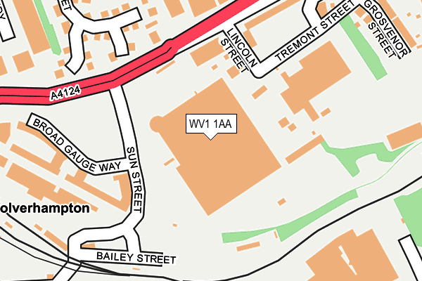 WV1 1AA map - OS OpenMap – Local (Ordnance Survey)