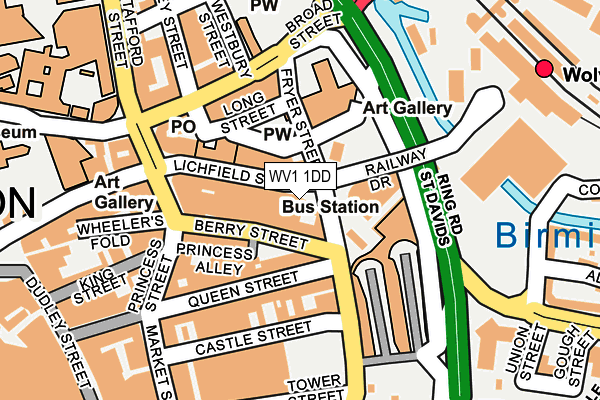 WV1 1DD map - OS OpenMap – Local (Ordnance Survey)