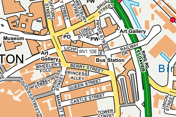 WV1 1DE map - OS OpenMap – Local (Ordnance Survey)