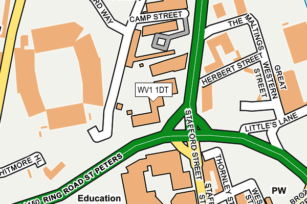 WV1 1DT map - OS OpenMap – Local (Ordnance Survey)