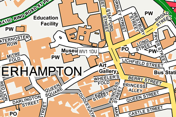 WV1 1DU map - OS OpenMap – Local (Ordnance Survey)