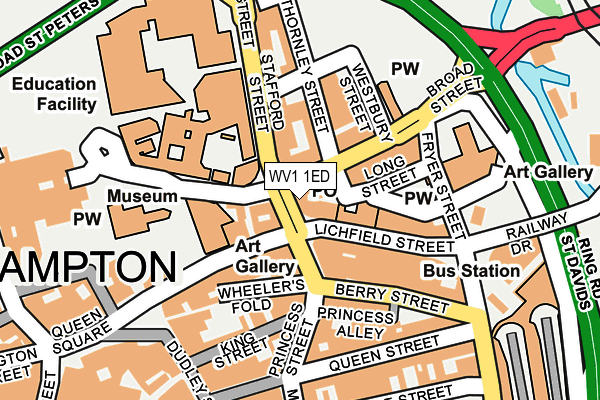 WV1 1ED map - OS OpenMap – Local (Ordnance Survey)