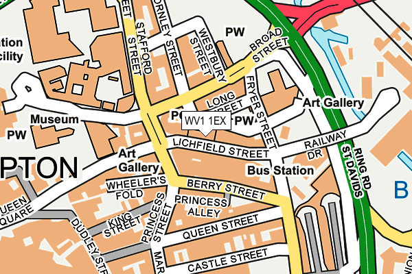 WV1 1EX map - OS OpenMap – Local (Ordnance Survey)