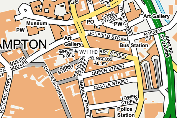 WV1 1HD map - OS OpenMap – Local (Ordnance Survey)