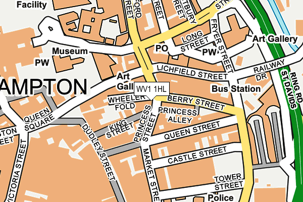 WV1 1HL map - OS OpenMap – Local (Ordnance Survey)