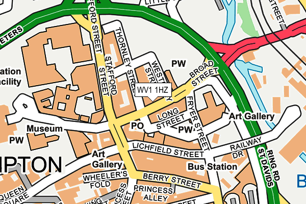 WV1 1HZ map - OS OpenMap – Local (Ordnance Survey)
