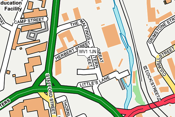 WV1 1JN map - OS OpenMap – Local (Ordnance Survey)