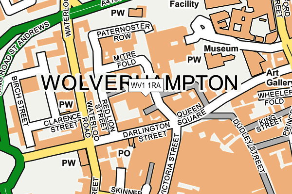 WV1 1RA map - OS OpenMap – Local (Ordnance Survey)