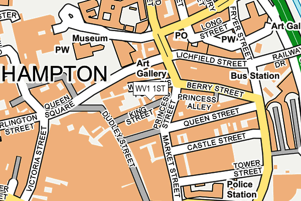 WV1 1ST map - OS OpenMap – Local (Ordnance Survey)