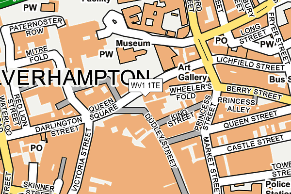 WV1 1TE map - OS OpenMap – Local (Ordnance Survey)