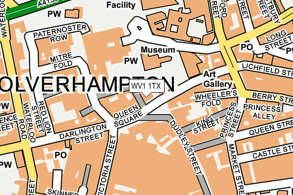 WV1 1TX map - OS OpenMap – Local (Ordnance Survey)