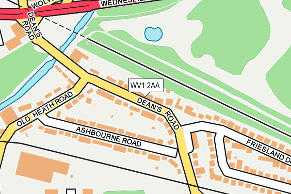 WV1 2AA map - OS OpenMap – Local (Ordnance Survey)