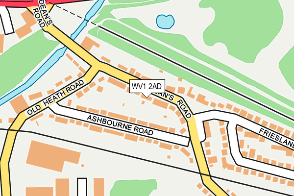 WV1 2AD map - OS OpenMap – Local (Ordnance Survey)