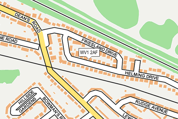 WV1 2AF map - OS OpenMap – Local (Ordnance Survey)