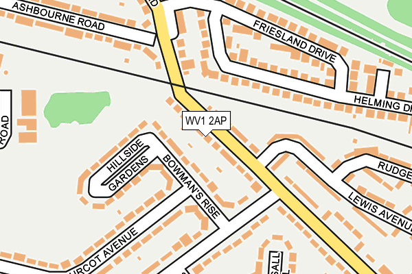 WV1 2AP map - OS OpenMap – Local (Ordnance Survey)