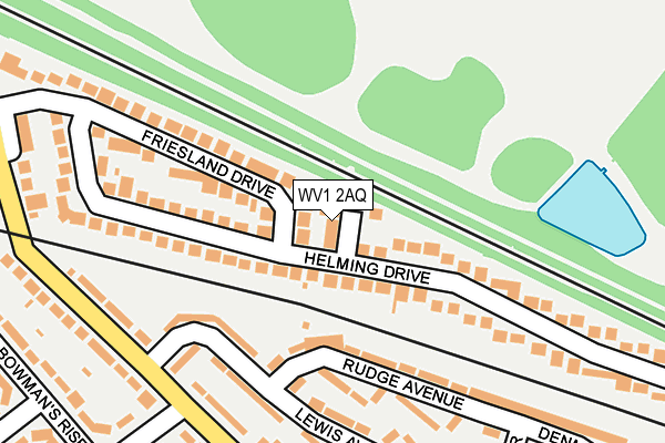 WV1 2AQ map - OS OpenMap – Local (Ordnance Survey)