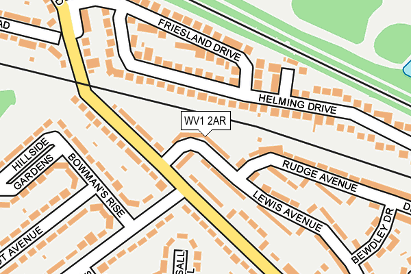 WV1 2AR map - OS OpenMap – Local (Ordnance Survey)