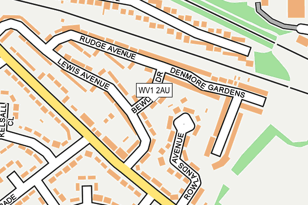 WV1 2AU map - OS OpenMap – Local (Ordnance Survey)