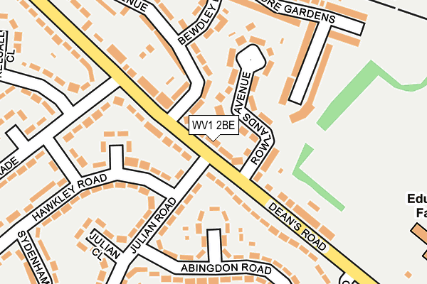 WV1 2BE map - OS OpenMap – Local (Ordnance Survey)