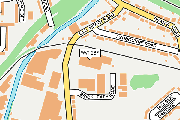 WV1 2BF map - OS OpenMap – Local (Ordnance Survey)