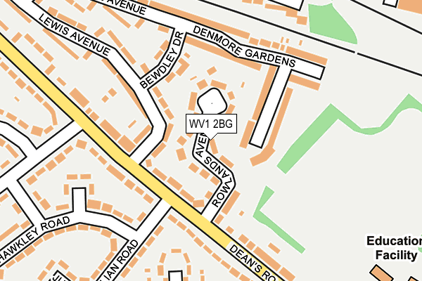 WV1 2BG map - OS OpenMap – Local (Ordnance Survey)