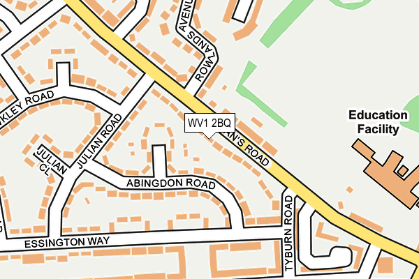 WV1 2BQ map - OS OpenMap – Local (Ordnance Survey)