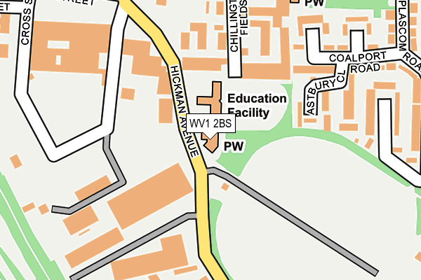 WV1 2BS map - OS OpenMap – Local (Ordnance Survey)