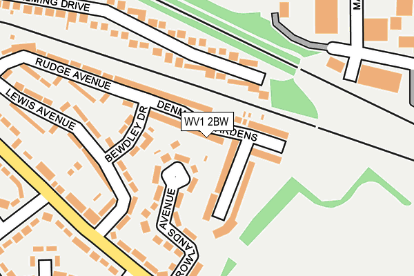 WV1 2BW map - OS OpenMap – Local (Ordnance Survey)