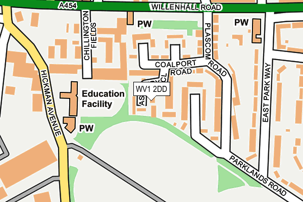 WV1 2DD map - OS OpenMap – Local (Ordnance Survey)