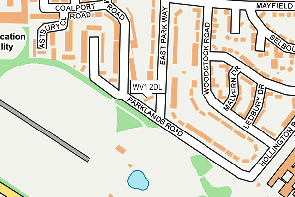 WV1 2DL map - OS OpenMap – Local (Ordnance Survey)